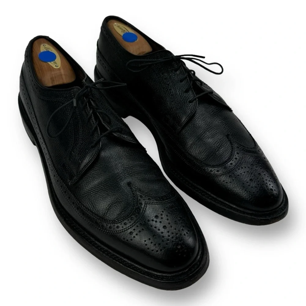 Allen Edmonds MacNeil Black‎ Pebbled Leather Wingtip Derby Dress Shoes 10.5 C
